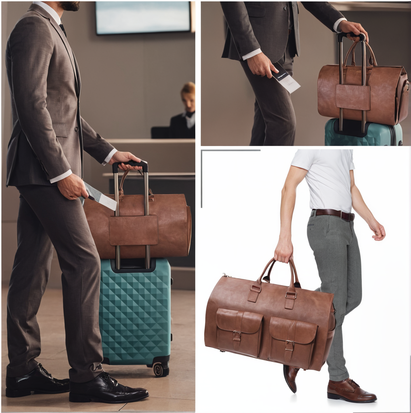 The Voyager - Premium Leather Duffel Bag