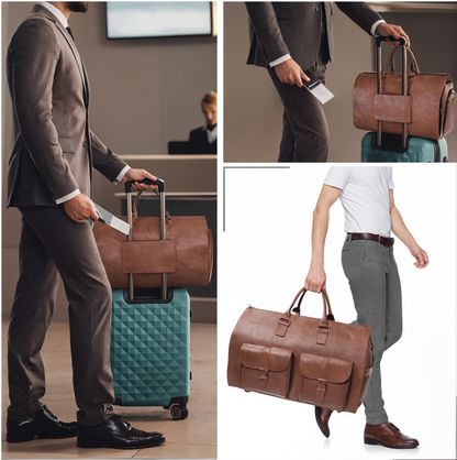 The Voyager - Premium Leather Travel Duffel Bag