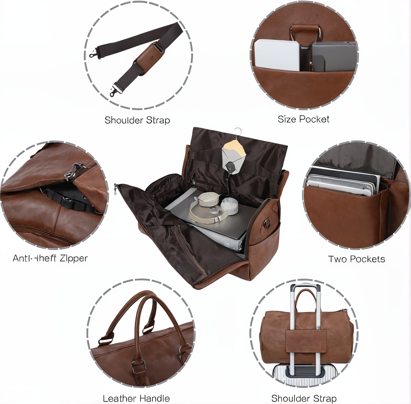 The Voyager - Premium Leather Travel Duffel Bag