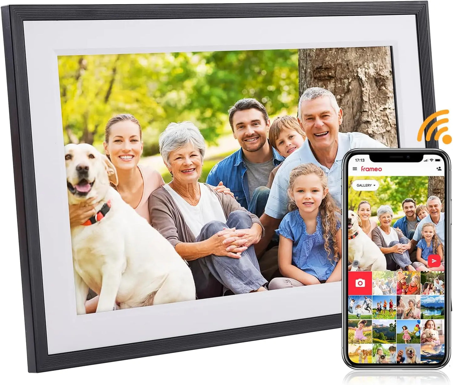 Frameo Digital Picture Frame 10.1 Inch 32GB Smart Wifi Digital Photo Frame with 1280X800 IPS HD Touch Screen Wall Mountable